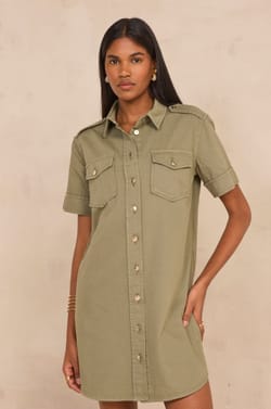 Robe courte droite en coton BETSY;${refinementColor}