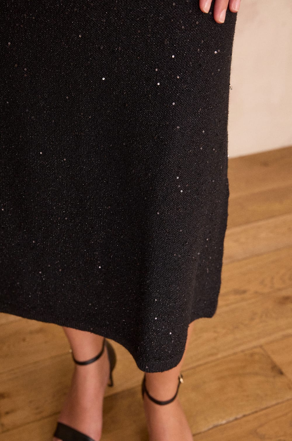 CLEOPATRE sequin knit midi skirt;${refinementColor}