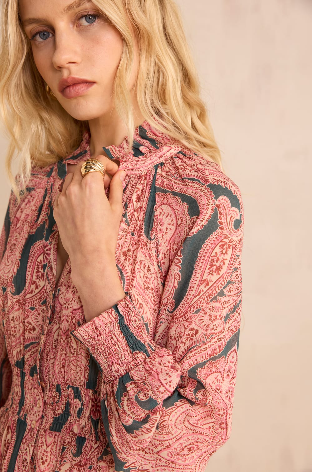 Flowing printed dress PASTEL;${refinementColor}