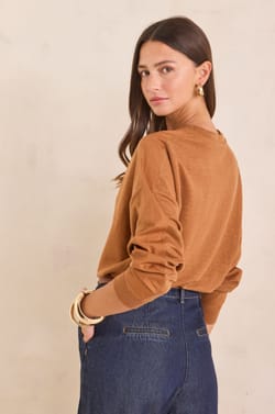 LISA linen and cotton sweatshirt;${refinementColor}