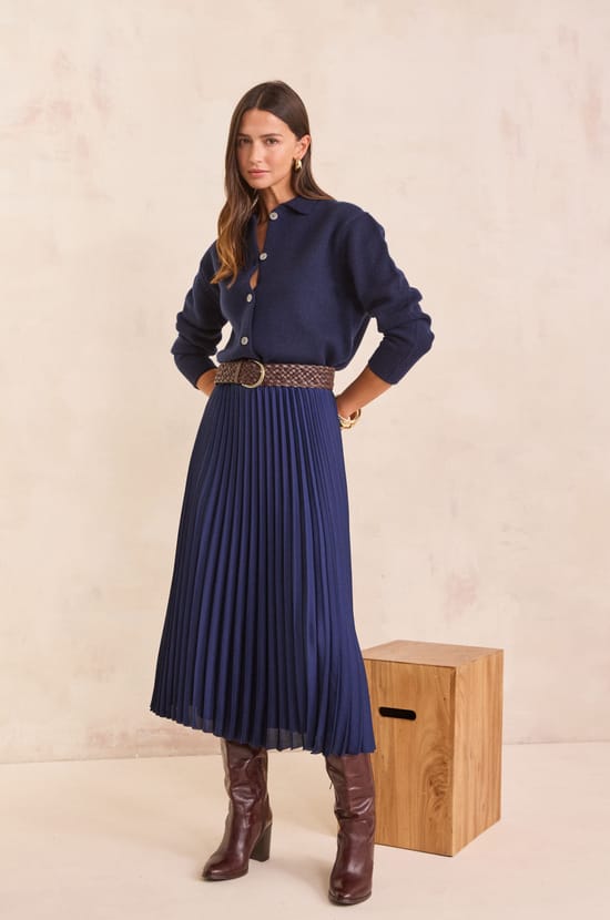 ESTHER pleated skirt;${refinementColor}