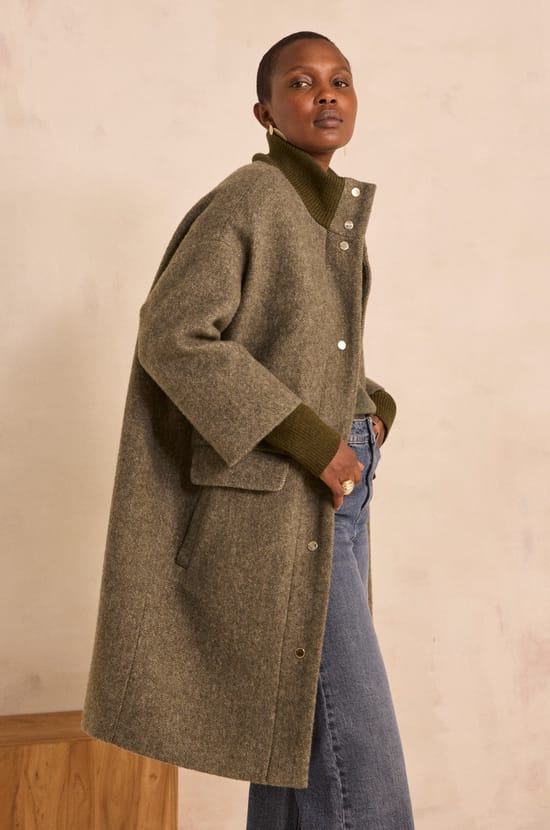 Wool coat herringbone pattern MAGDA;${refinementColor}