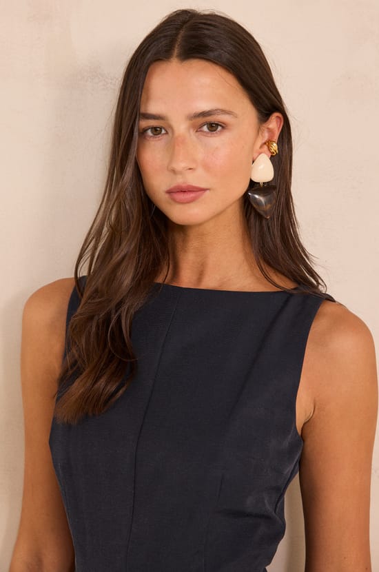 Beverly cotton blend A-line dress;${refinementColor}