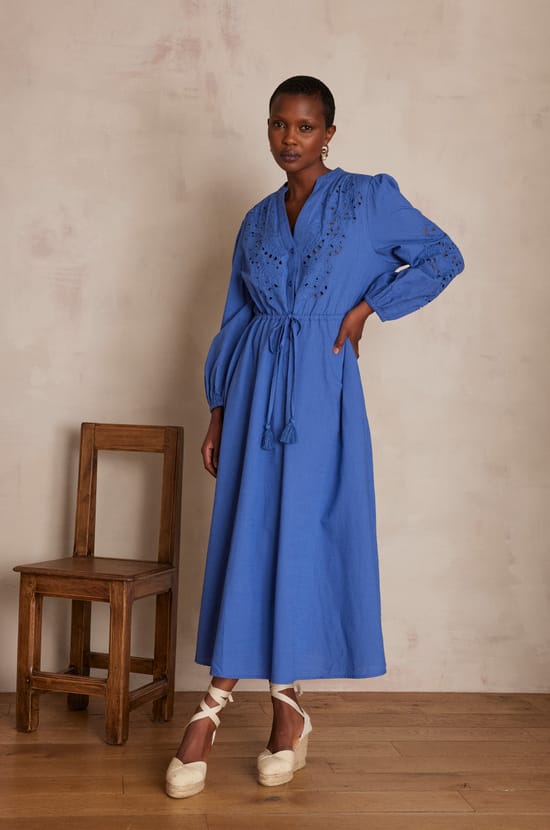 Langes LIVE Kleid aus Baumwolle;${refinementColor}