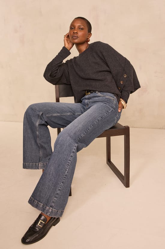 ALYA 3/4 Sleeve Cashmere Sweater;${refinementColor}