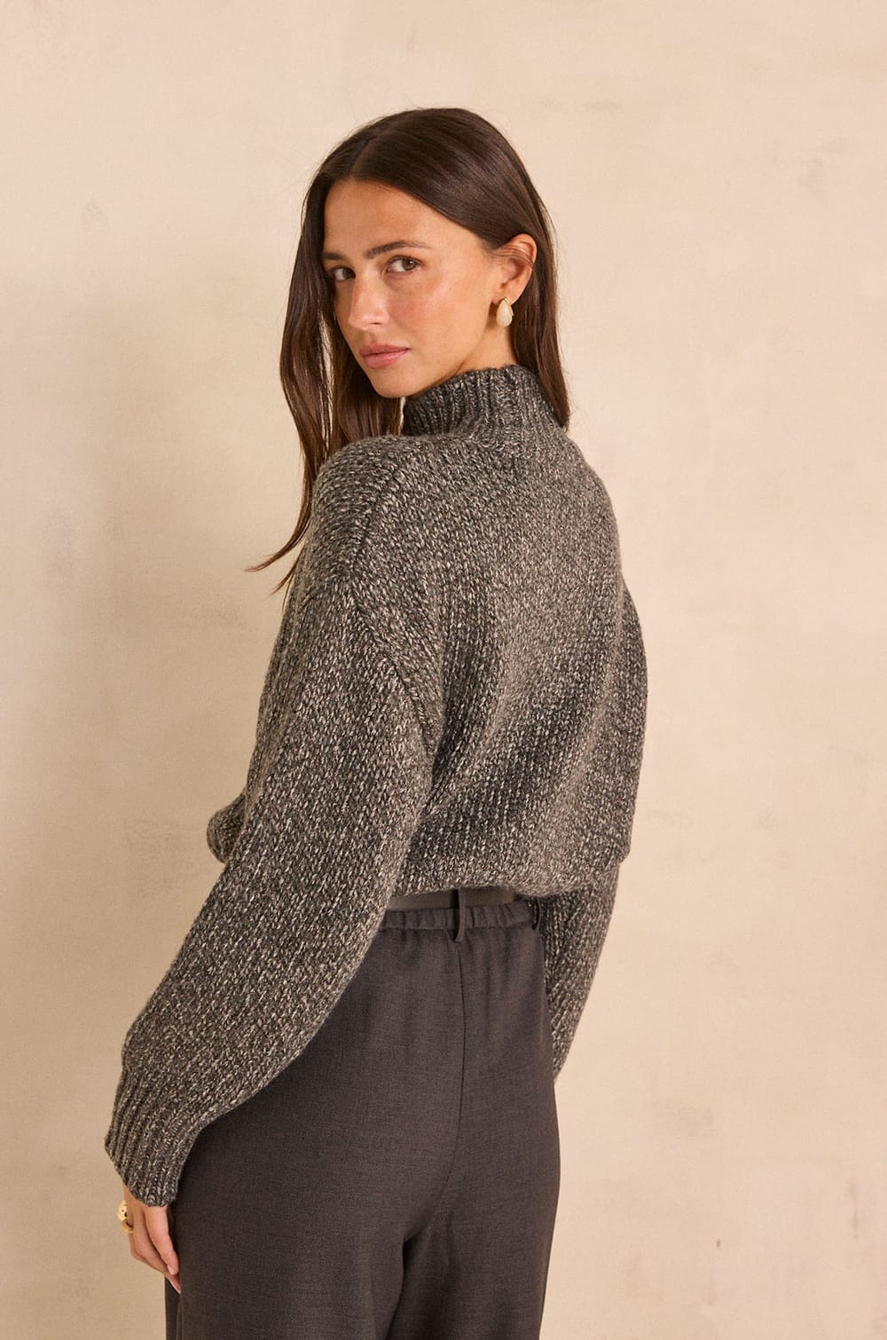 Pull manches longues coton m&eacute;lang&eacute; ARMANDO;${refinementColor}