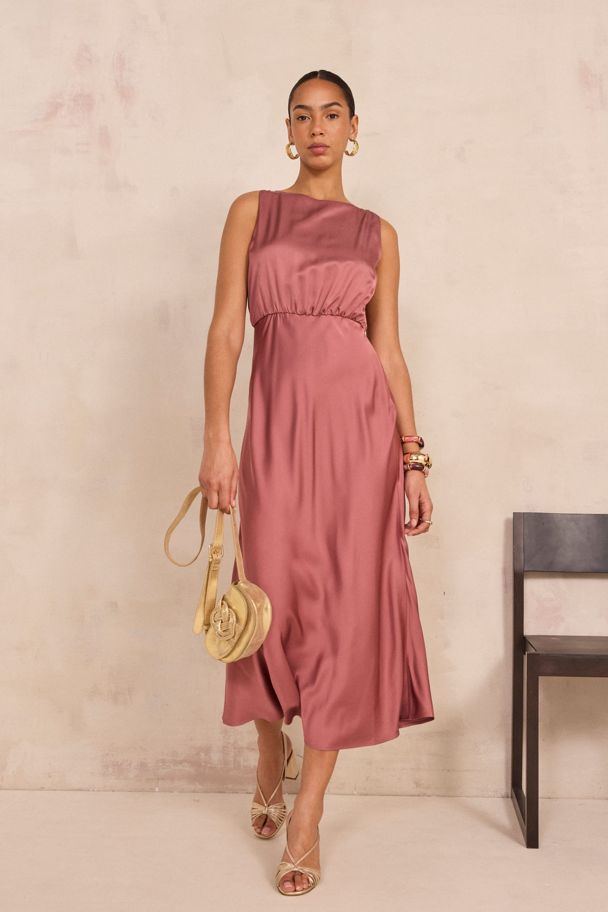 Straight and fluid dress BOCA woman | DARK PINK | Maison 123