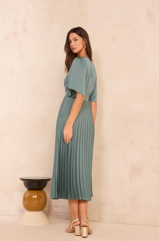 BILLIE long pleated dress;${refinementColor}