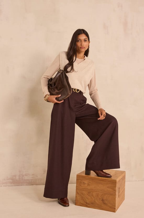 Flynn Long Sleeve Silk Blend T-Shirt;${refinementColor}
