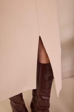 OLIVIA 100% wool straight skirt;${refinementColor}