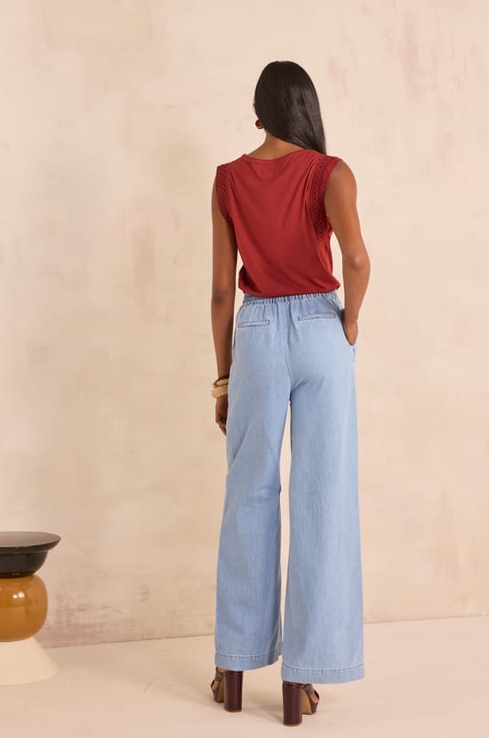 Wijde katoenen jeans SIMON;${refinementColor}