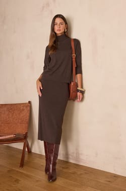 CHARLOTTE straight wool skirt;${refinementColor}