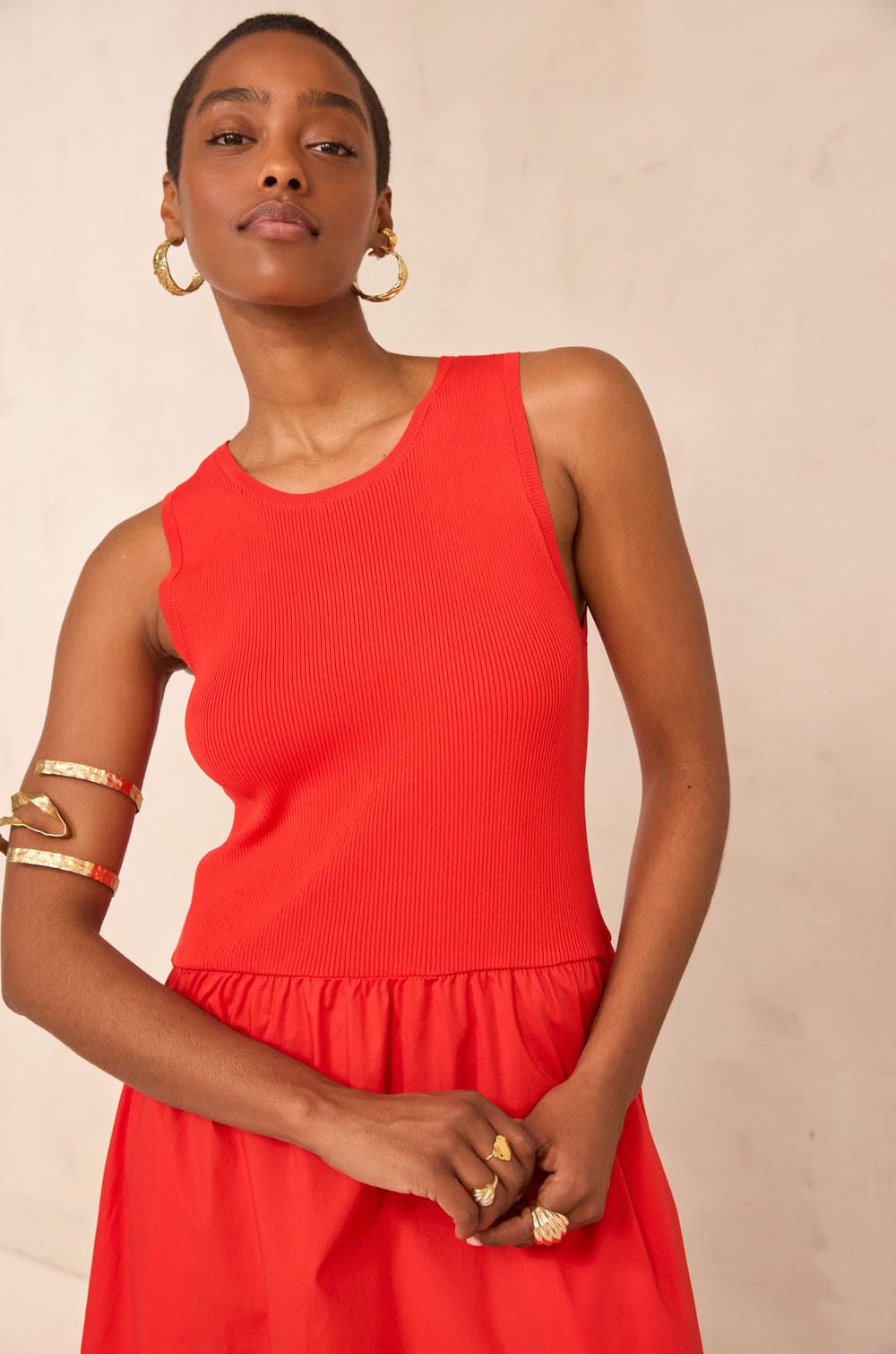 LYS two-tone trapeze dress;${refinementColor}