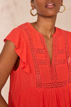 &Auml;rmelloses flie&szlig;endes kurzes Kleid BAYA;${refinementColor}