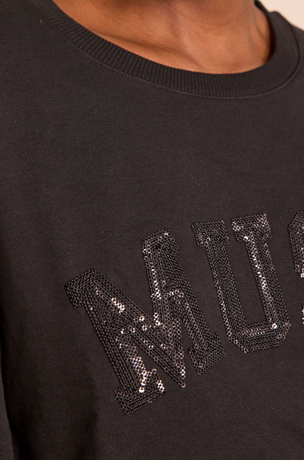 MUSE sequined detail sweatshirt;${refinementColor}