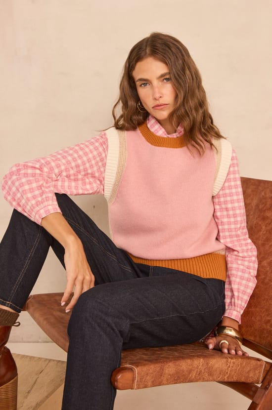 Sleeveless wool sweater ANOUK;${refinementColor}