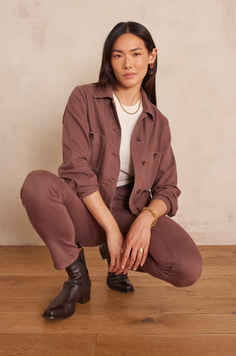 Pantalon chino SABIL en coton;${refinementColor}