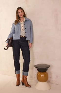 Cropped jeans with turn-ups DELIA;${refinementColor}