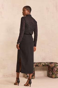 Pleated midi skirt VOYAGE ;${refinementColor}