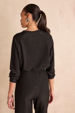 Long-sleeved sequined top FLAMME;${refinementColor}