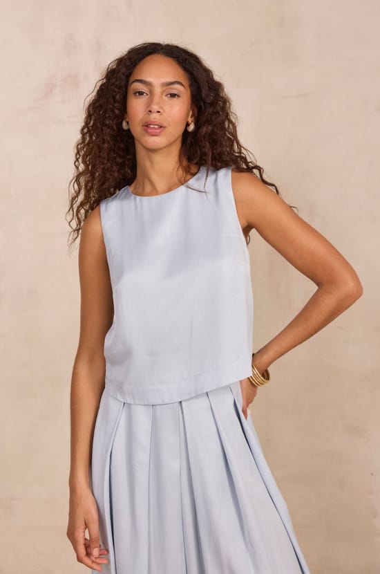 Sleeveless top DAVID;${refinementColor}