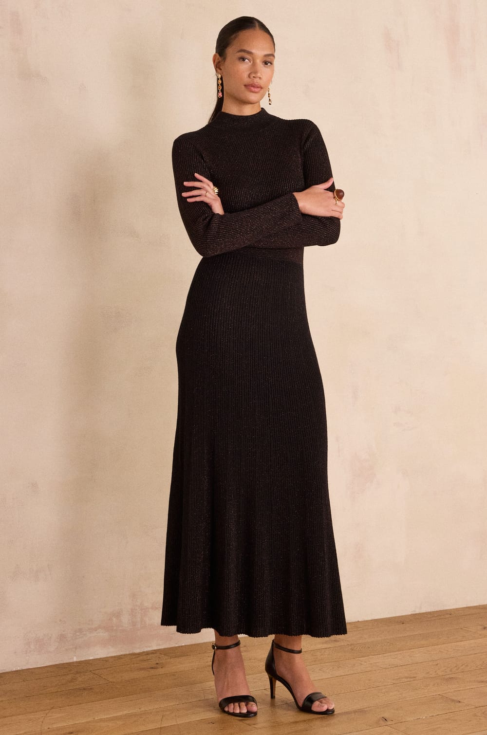 Glitter knit dress RADIEUSE;${refinementColor}