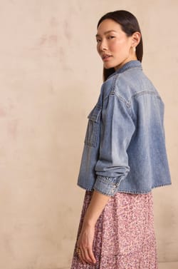 Chemisier &agrave; manches longues en coton DONOVAN;${refinementColor}