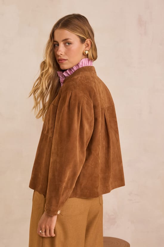 VENUS suede jacket in 100% leather;${refinementColor}