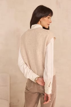 ADAM sleeveless dense knit sweater;${refinementColor}