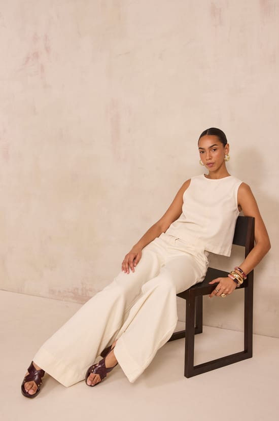 DAISY wide pants;${refinementColor}