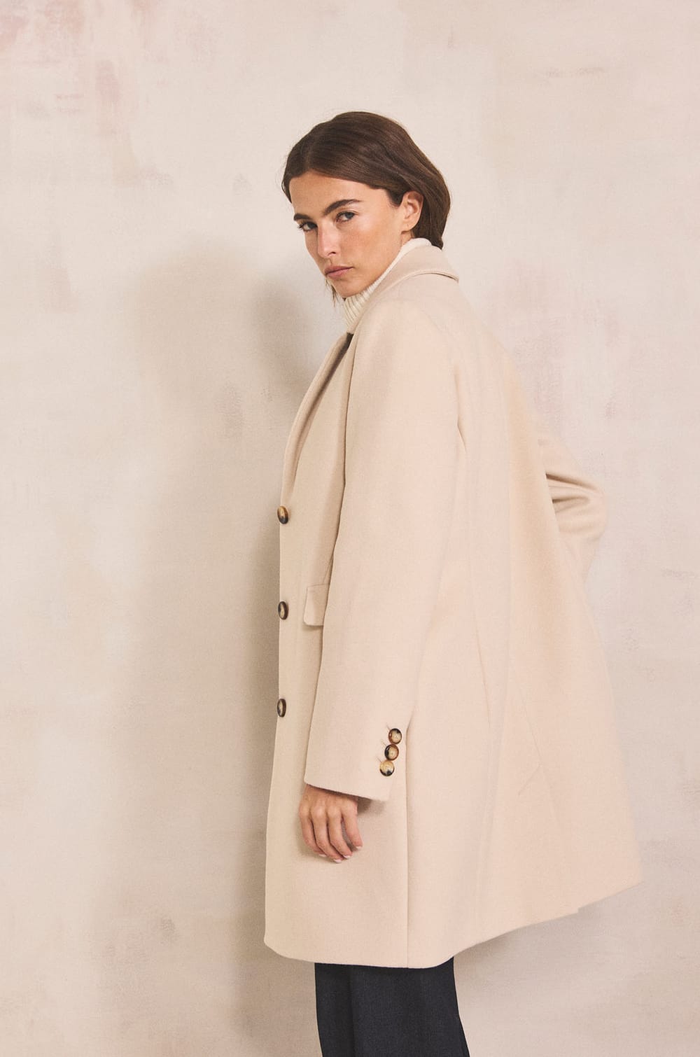 ANABELLE wool blend straight coat;${refinementColor}