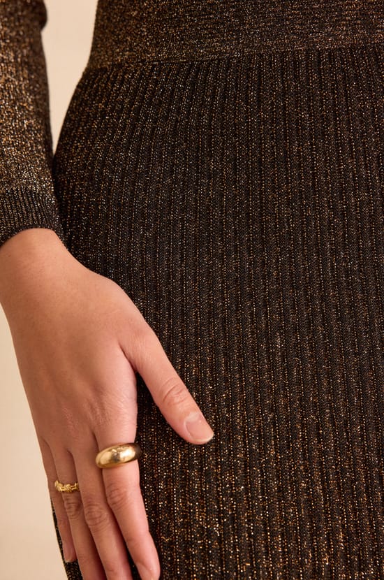 Pleated knit Skirt CARILLON;${refinementColor}