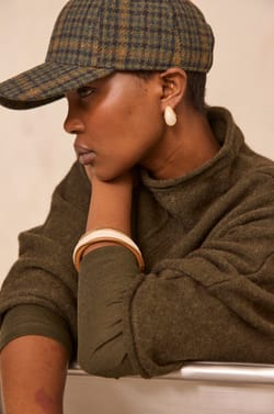GASTON plaid printed cap;${refinementColor}