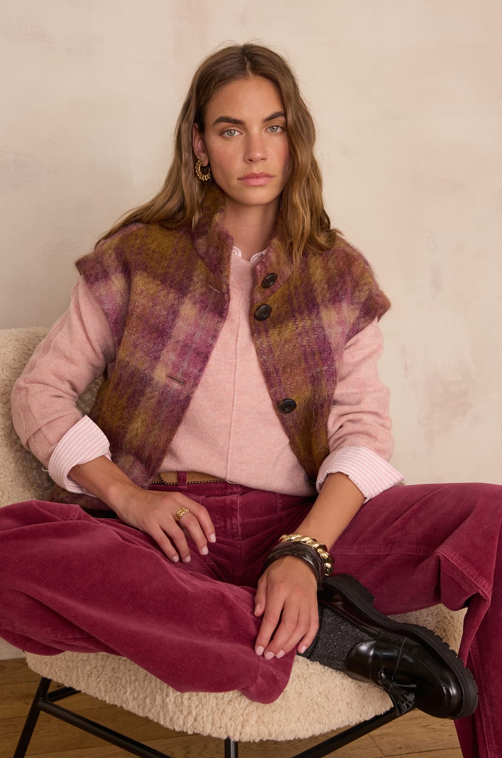 DJODDY sleeveless wool coat;${refinementColor}