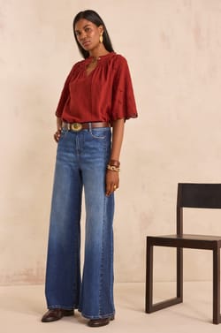 Extra large bicolor cotton shirt SAVANA;${refinementColor}