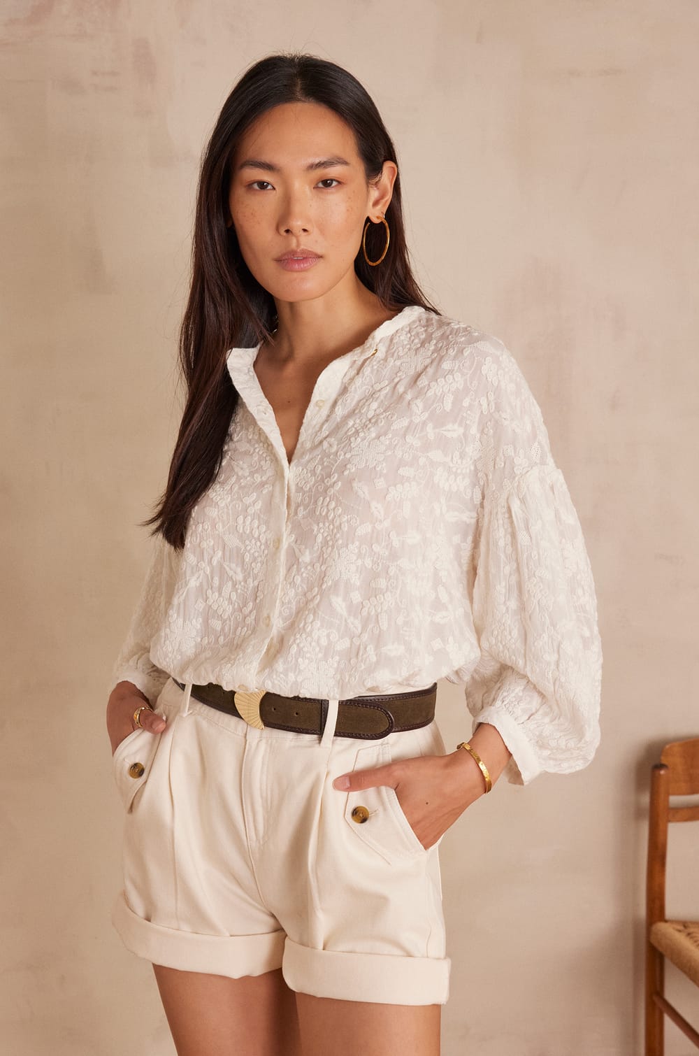 Blouse SIENA en coton;${refinementColor}