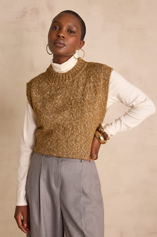 BOSTON sleeveless jumper;${refinementColor}