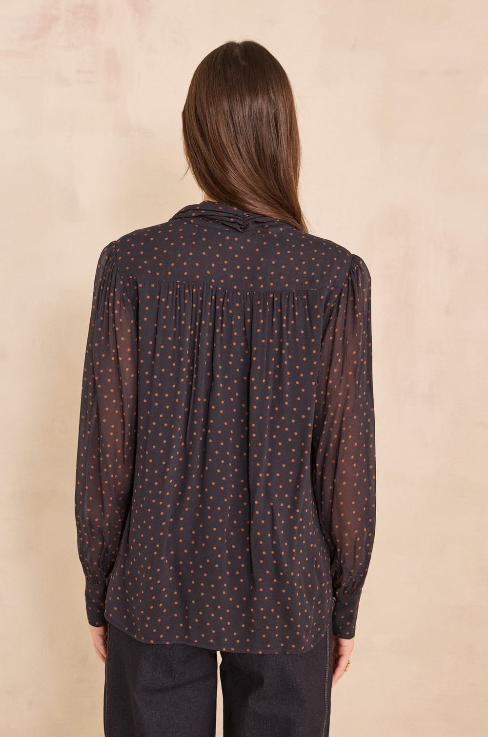 SPIRIT long-sleeved polka dot blouse;${refinementColor}