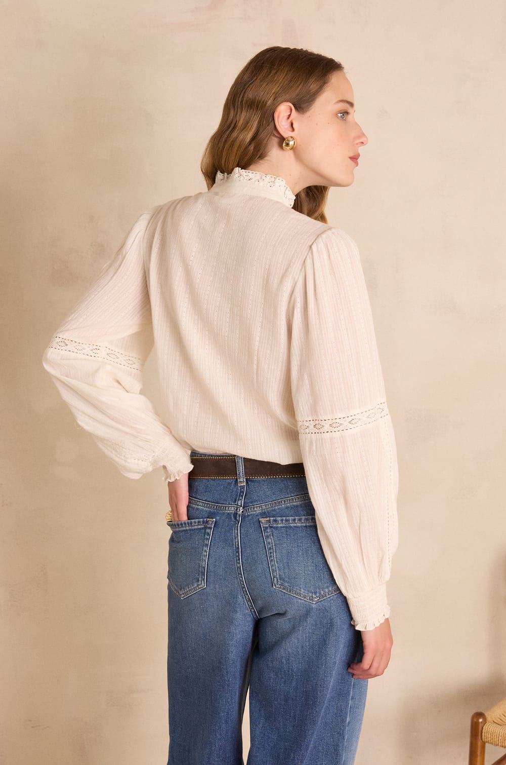 SOPHIA Blouse in 100% cotton;${refinementColor}