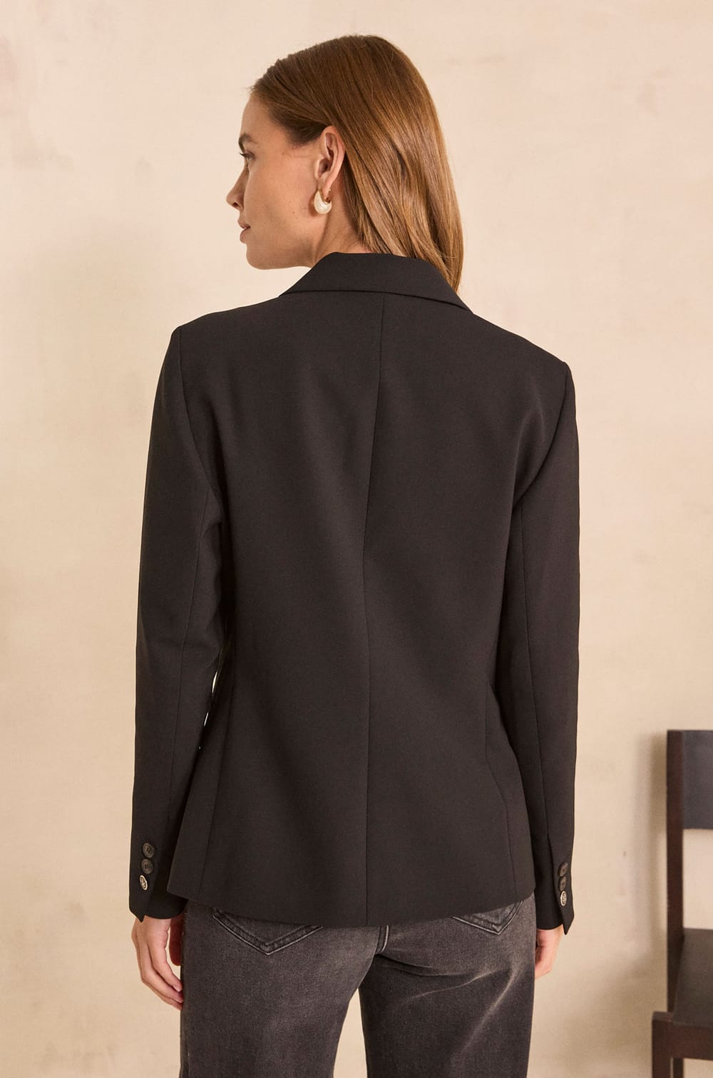 Black tailored jacket SIMONE;${refinementColor}