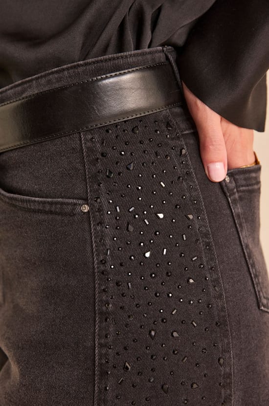 ROBINSON cotton blend denim pants;${refinementColor}