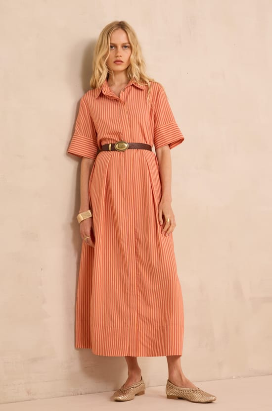 Patricia striped straight dress;${refinementColor}