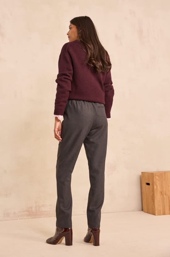 Charcoal tailored trousers CAMILLE;${refinementColor}