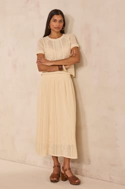 Crocheted mesh skirt 100% cotton OSLO;${refinementColor}