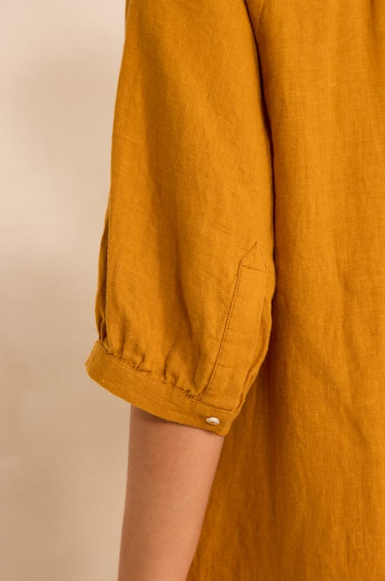 Straight linen dress BLINNY BIS;${refinementColor}
