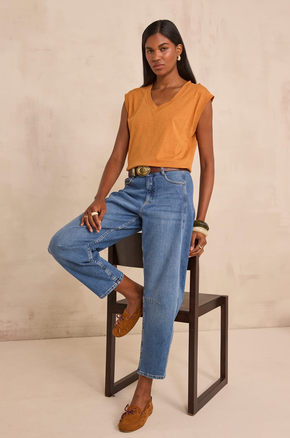 DELYA cotton T-shirt;${refinementColor}