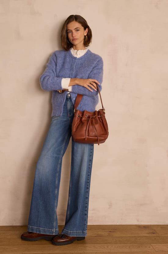 LOU mohair and alpaca cardigan;${refinementColor}