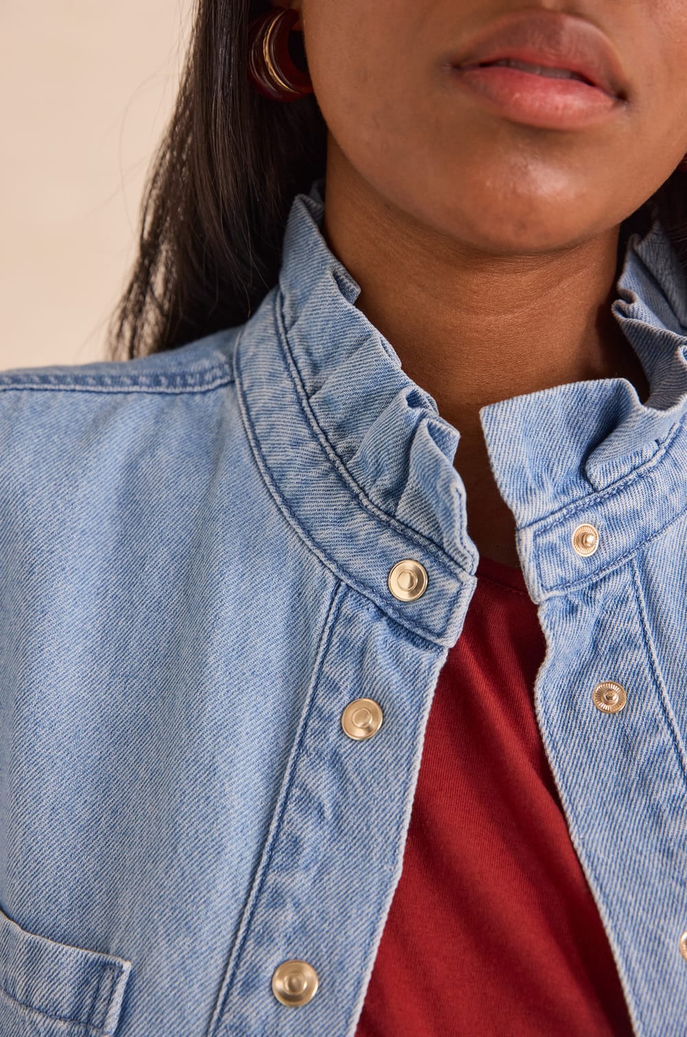 DENISE long-sleeve cotton blouse;${refinementColor}