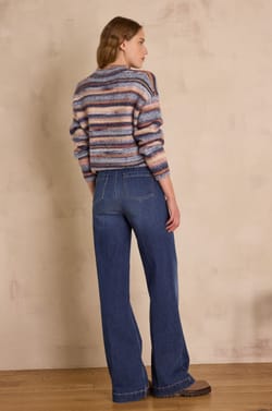 ANAIS wide-leg raw denim jeans;${refinementColor}