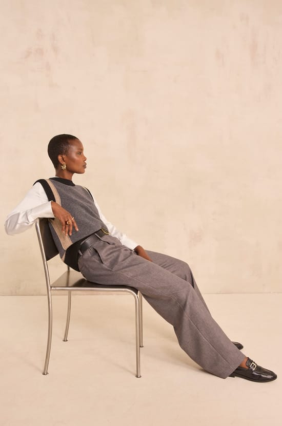 BERNIE striped wide trousers;${refinementColor}